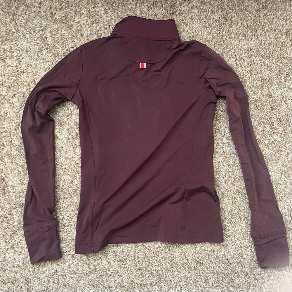 Tracksmith fresh pond long sleeve half zip in wine - Picture 2 of 4